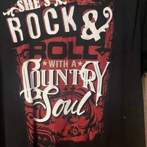 Bella Canvas Black Tee with White and Red Graphic
